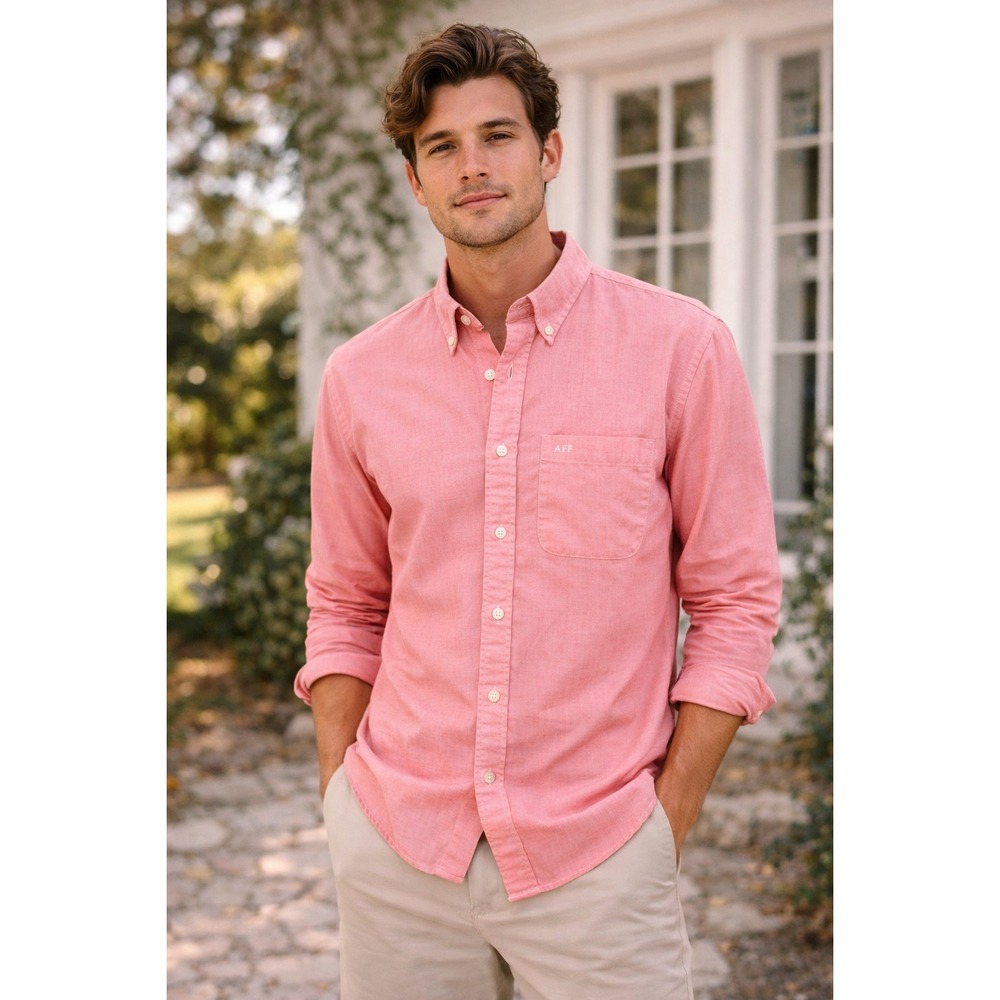 Abercrombie‎ & Fitch Pink Button Down Shirt XL Long Sleeve Casual Cotton Preppy